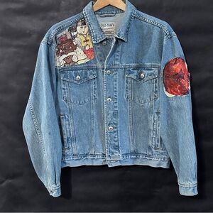 Custom Akira Toriyama Dragon Ball Z Androids Old Navy Denim Jacket Unique Patch